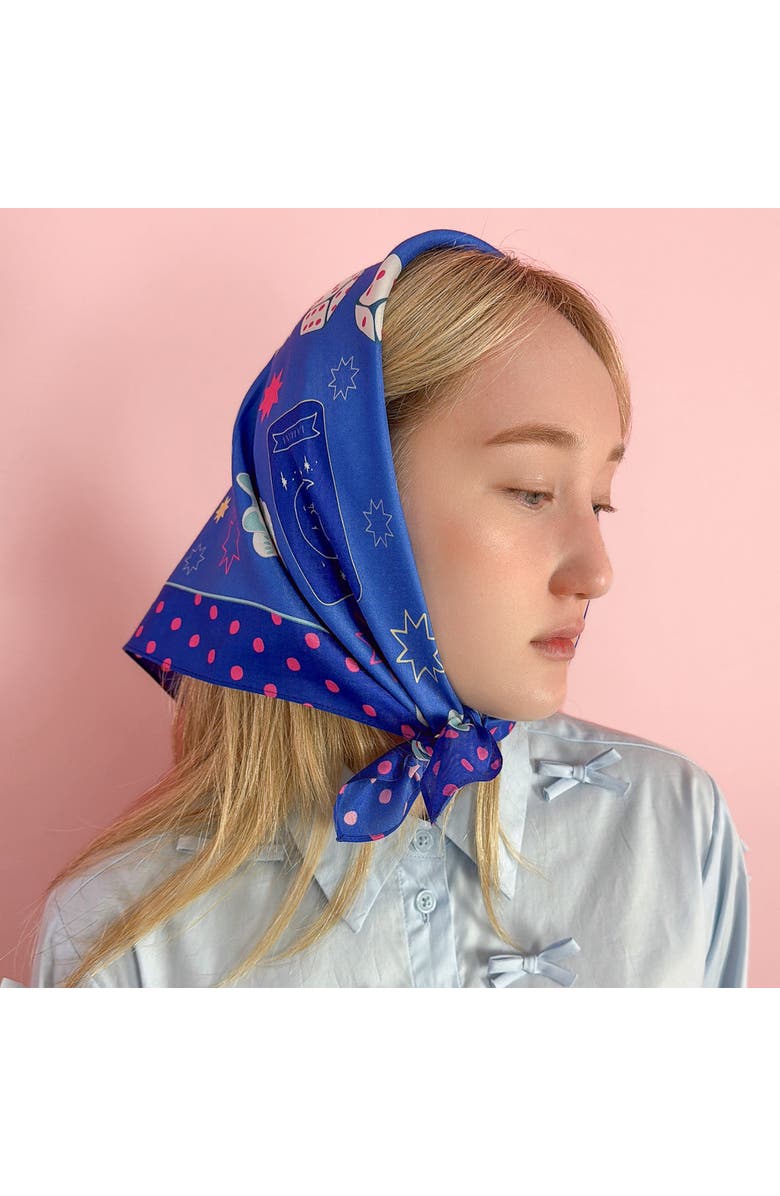 Centinelle Fortune Cotton Silk Bandana, Alternate, color, Blue
