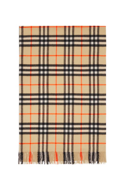 Burberry Check Cashmere Blanket In Sand