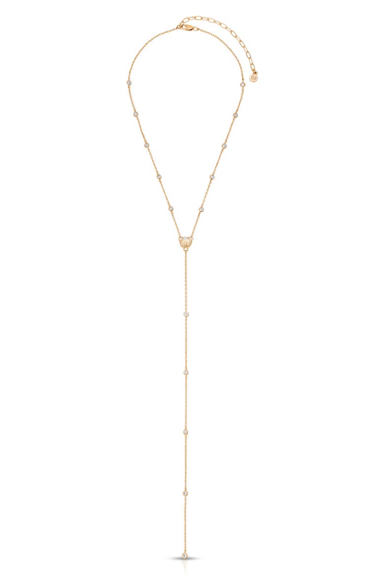 Santorini Shell Y-Necklace, Alternate, color, GOLD