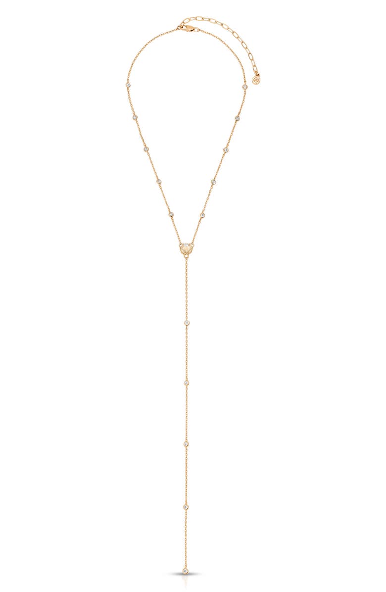 Ettika Santorini Shell Y-Necklace, Alternate, color, Gold