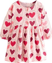NEXT Kids' Heart Print Cotton Jersey Dress