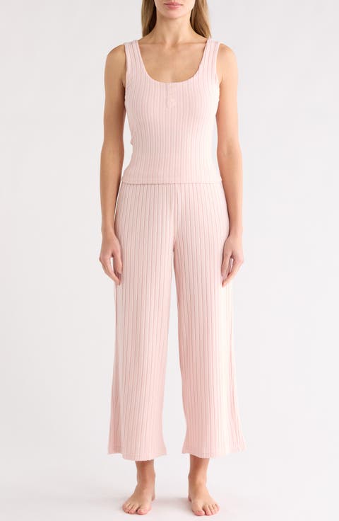 Brushed Ribbed Long Pajamas