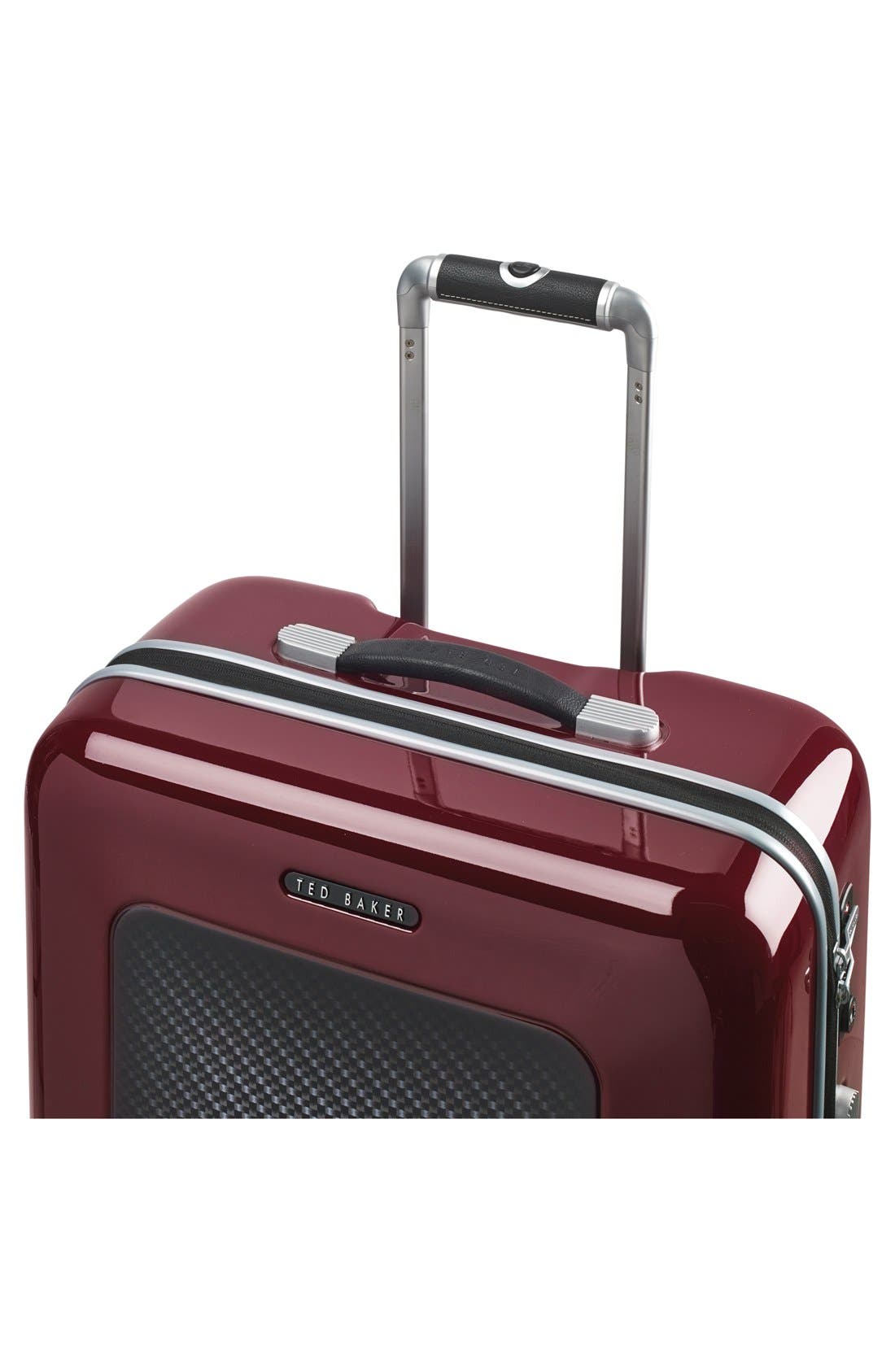 Ted Baker London 'Large Burgundy' Four Wheel Suitcase, Alternate, color, 