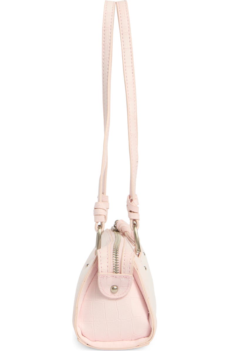 Steve Madden Sybil Croc Embossed Faux Leather Shoulder Bag, Alternate, color, Ballet Pink