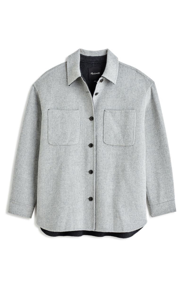 Wool Blend Double Face Long Shirt Jacket