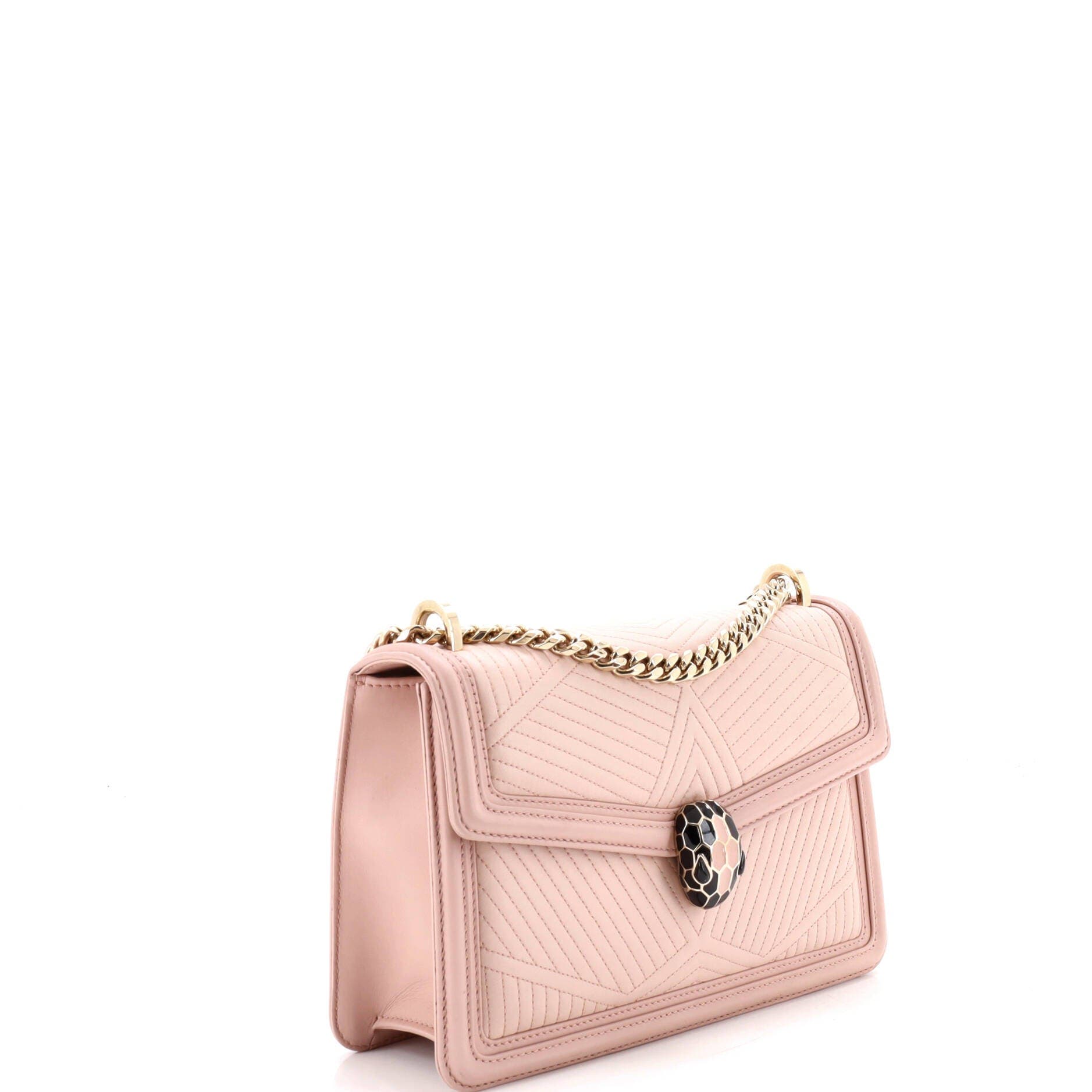 Serpenti Forever Shoulder Bag Quilted Leather Small, Alternate, color, Pink