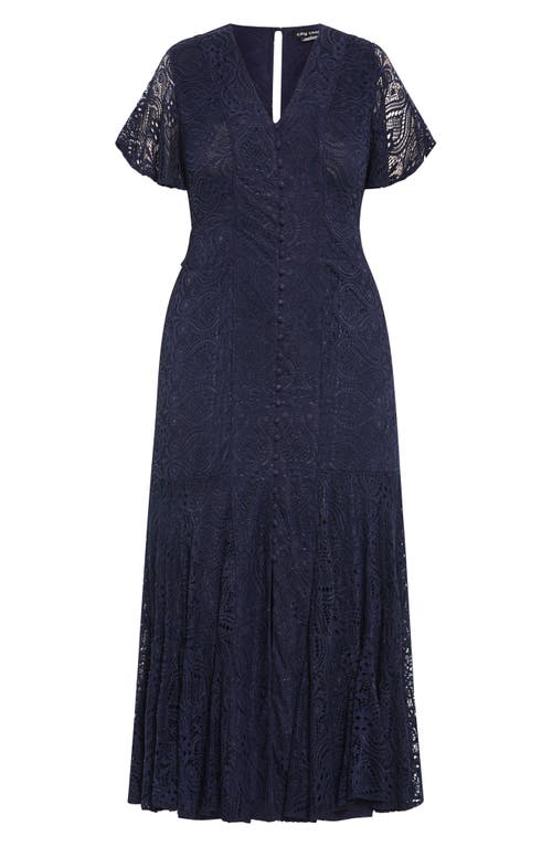 City Chic Margo Lace Maxi Dress In Blue