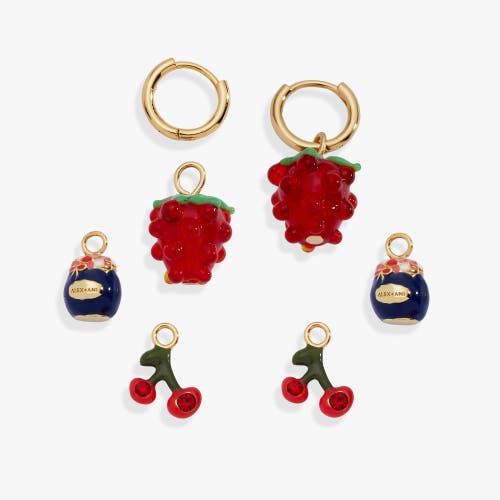 Alex And Ani Picnic Interchangeable Huggie Set In Red