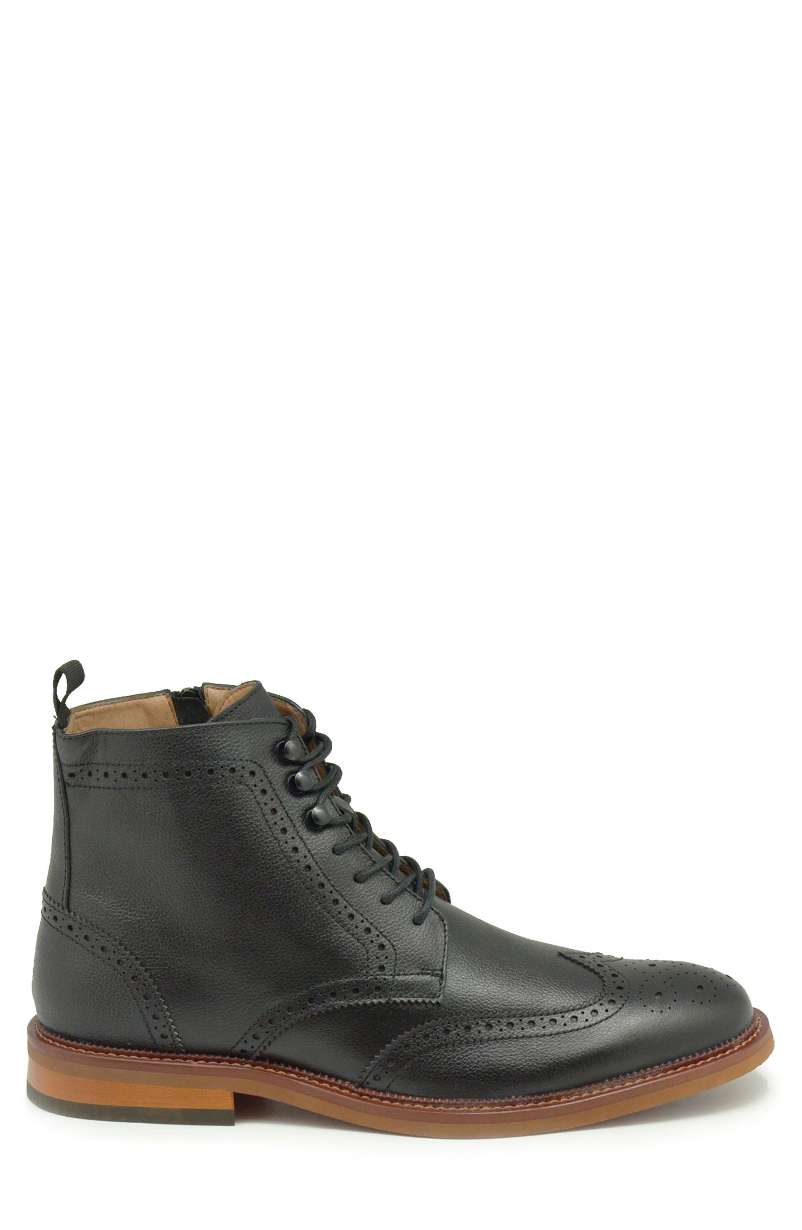 La Milano Dominic Brogue Combat Boot, Alternate, color, Black