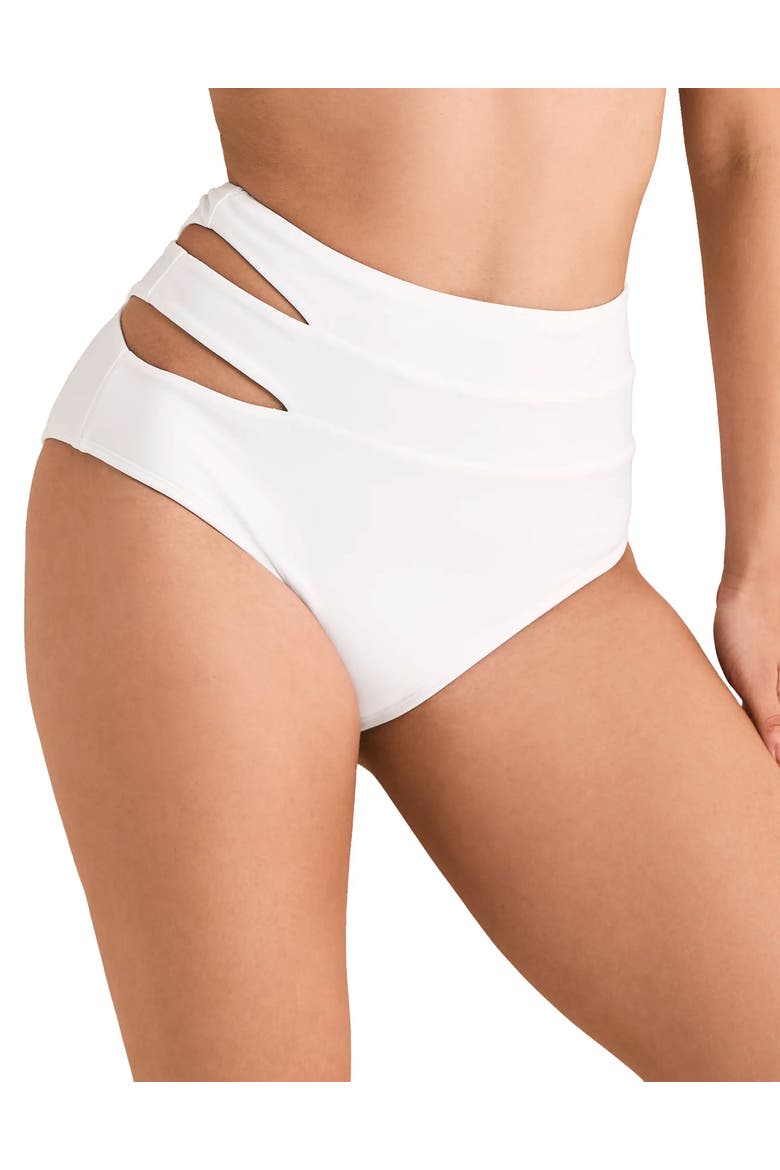 Demi Swimwear High Waist Bikini Bottom, Main, color, White