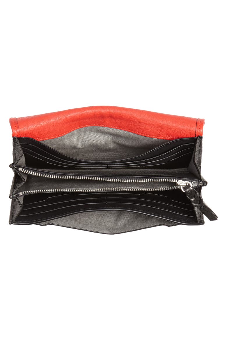 Field Leather Continental Wallet, Alternate, color, FIERY RED COLOR BLOCK