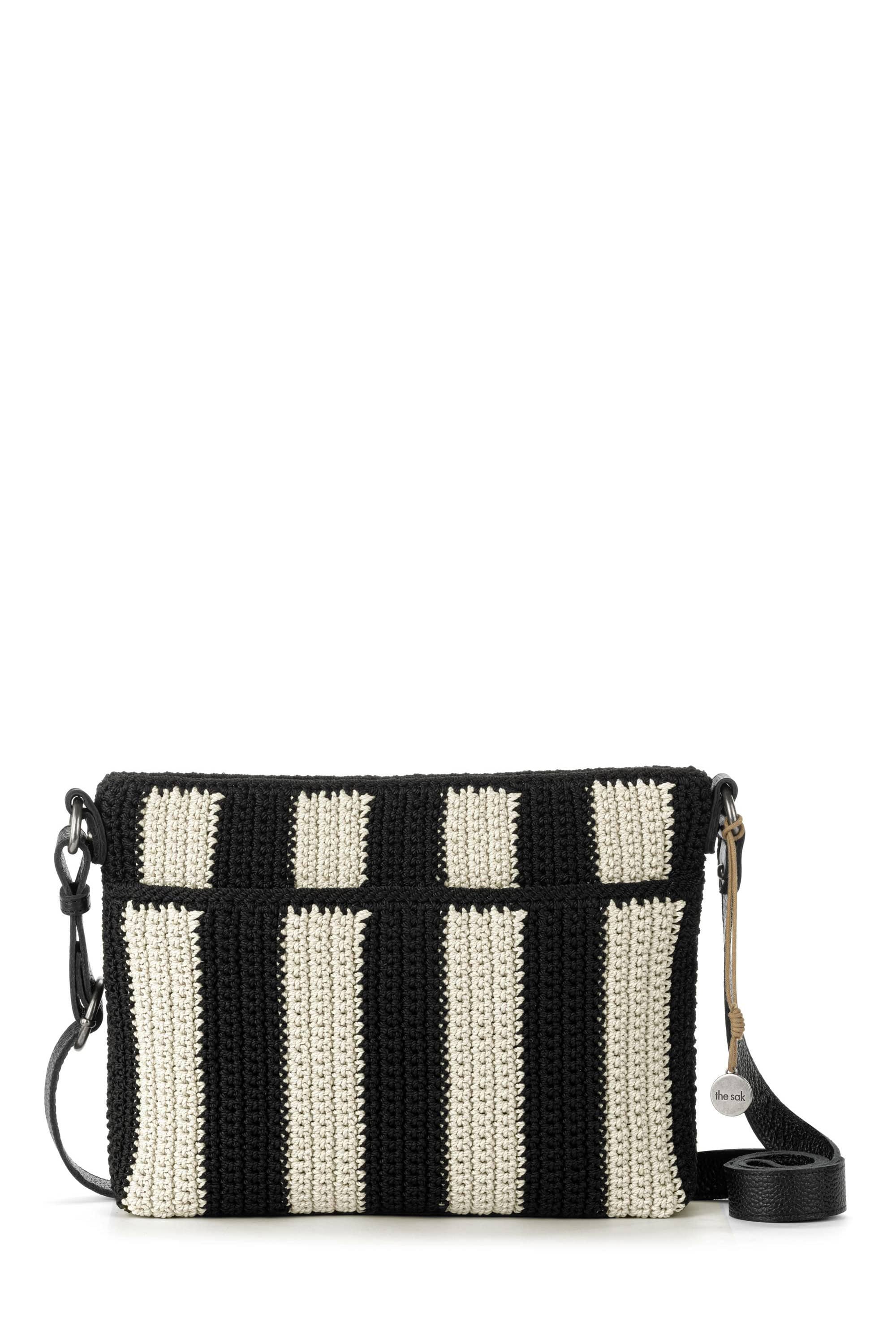 The Sak Melrose Crossbody Crochet Bag, Main, color, Black Stripe