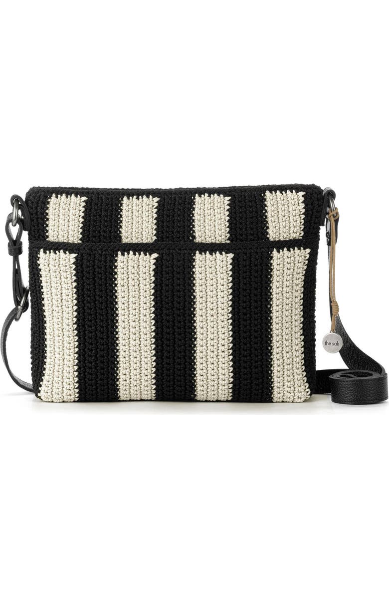 The Sak Melrose Crossbody Leather Bag, Main, color, Black Stripe