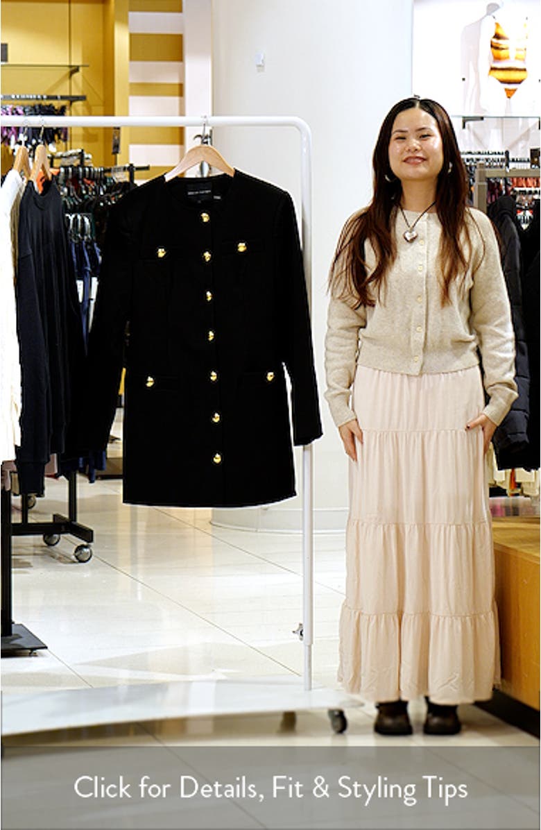 Padded Shoulder Long Sleeve Minidress, sales video thumbnail