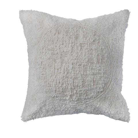 Modern Cotton  Throw Pillow Cover with Stitched Circle