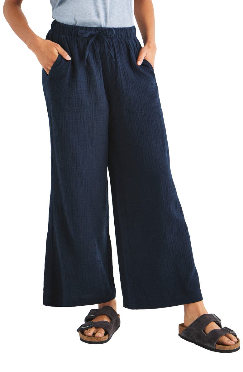 Splendid Kit Gauze Palazzo Pants, Main, color, Navy