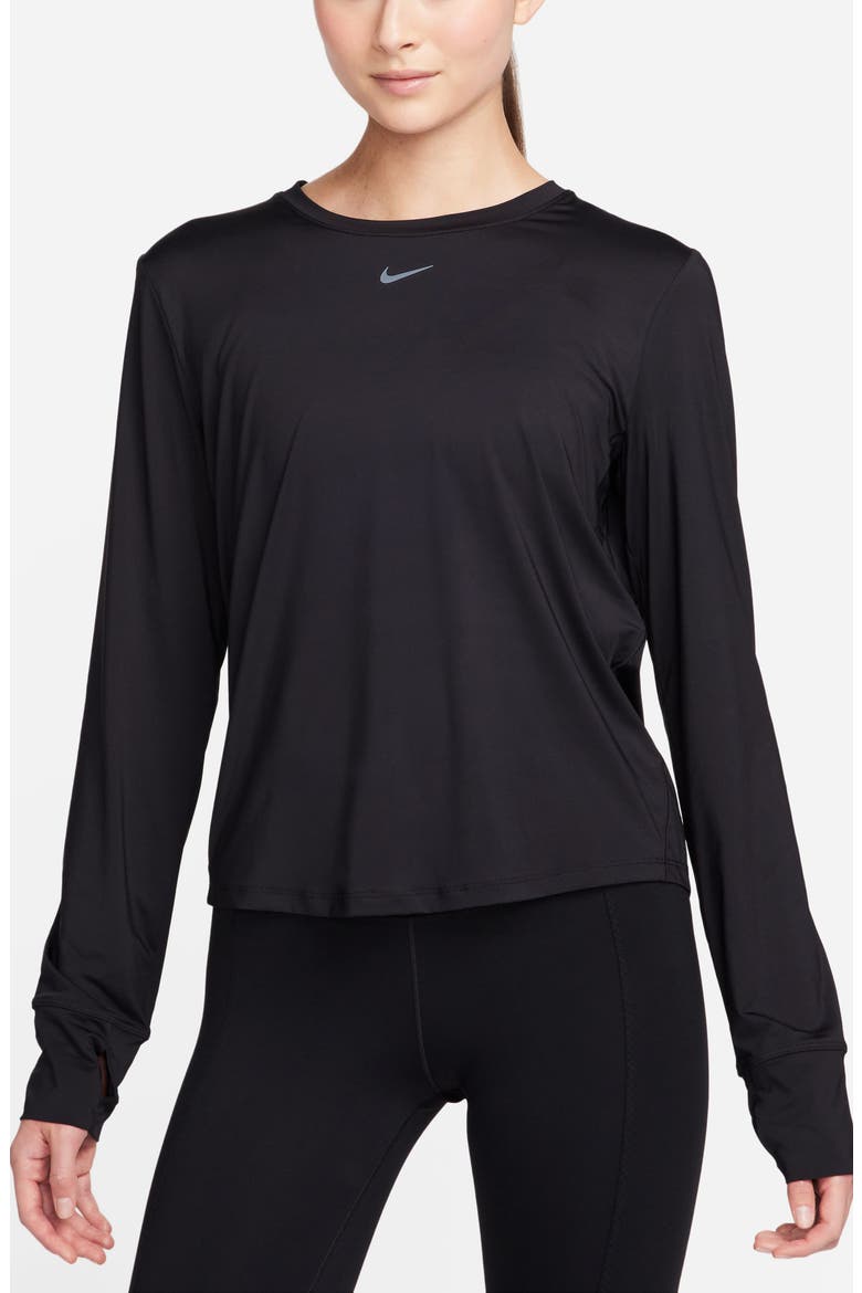 One Classic Dri-FIT Long Sleeve Training Top, Main, color, 010 BLACK/ BLACK