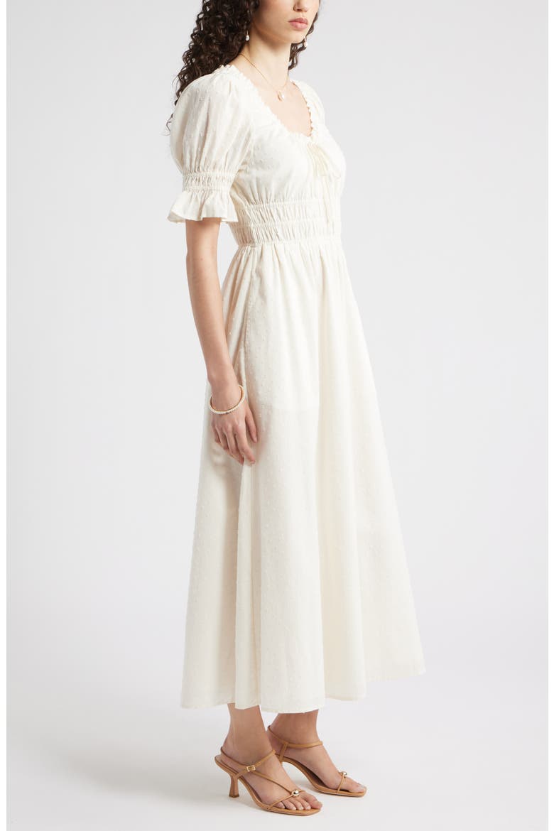 Smocked Waist Maxi Dress, Alternate, color, IVORY PRISTINE
