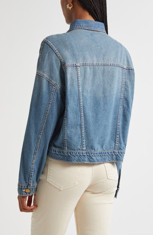 L'agence Vianney High-low Crop Denim Jacket In Blue