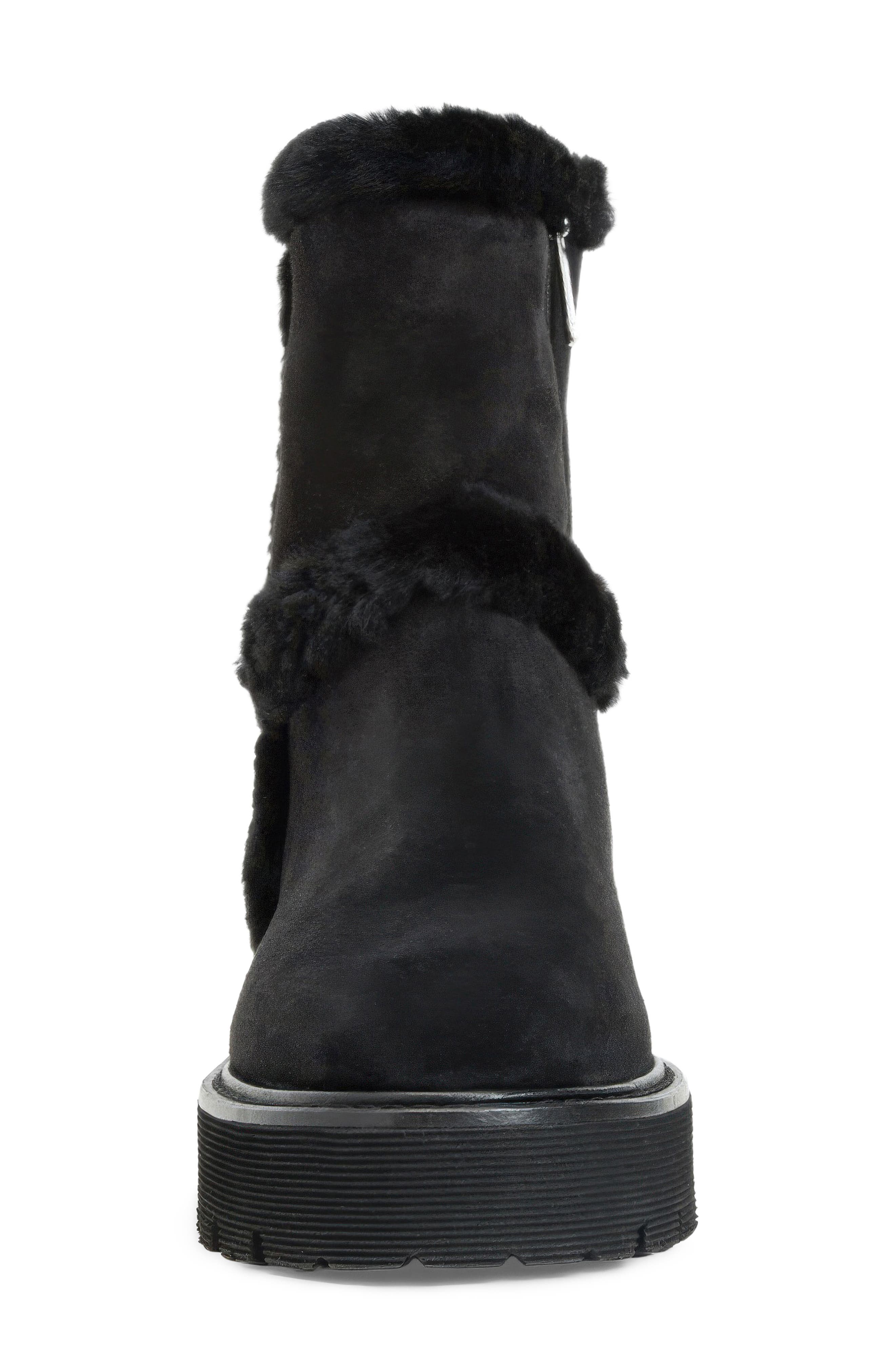 Ella Genuine Shearling Waterproof Boot, Alternate, color, BLACK SUEDE