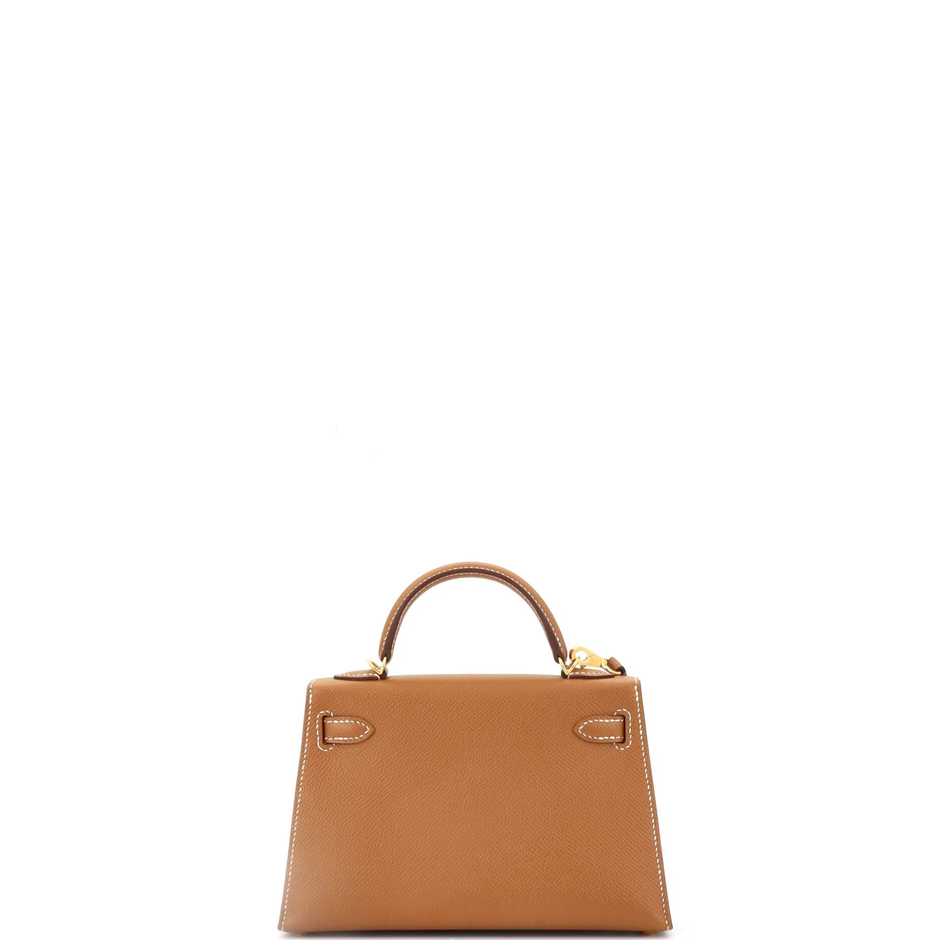 Pre-Owned Hermes Kelly Mini II Bag Brown Epsom with Gold Hardware 20, Alternate, color, Gold