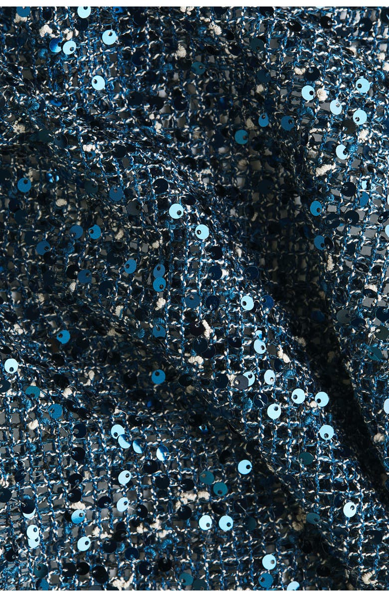 H&M Sequined Net Dress, Alternate, color, Dark Turquoise