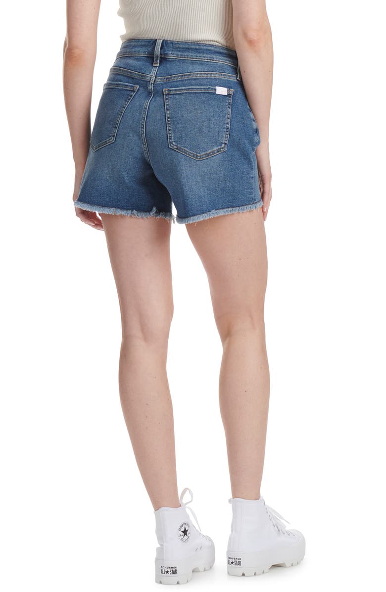 JEN7 by 7 For All Mankind Frayed Denim Shorts, Alternate, color, 