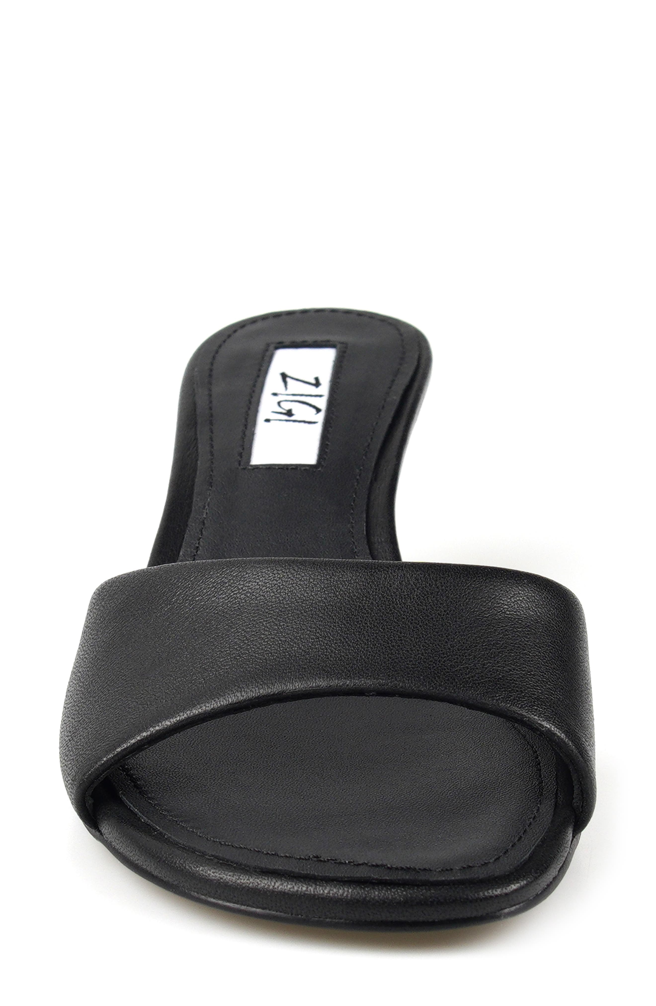 ZIGI <p>Cashmoney  Slide Sandal (Women)</p>, Alternate, color, Black Leather