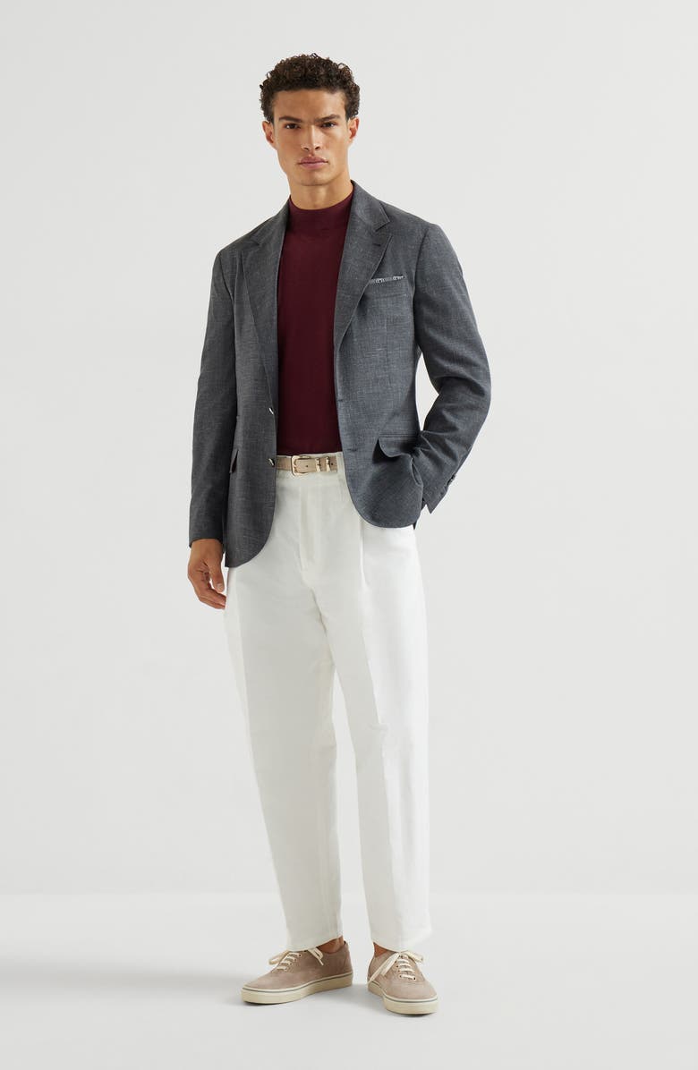 Brunello Cucinelli Blazer with metal buttons, Alternate, color, Dark Grey