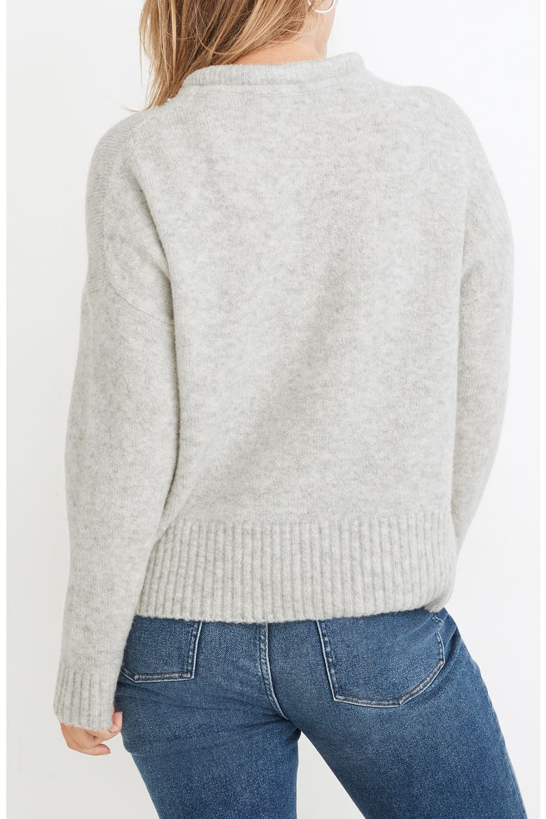 Fulton Puff Neck Trim Pullover, Alternate, color, HEATHER FOG