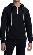 Bugatchi Quarter Zip Cotton Blend Hoodie