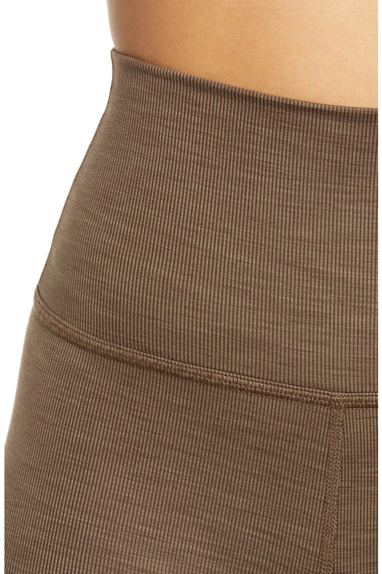 Heather High Waist Rib Leggings, Alternate, color, COCOA BROWN HEATHER