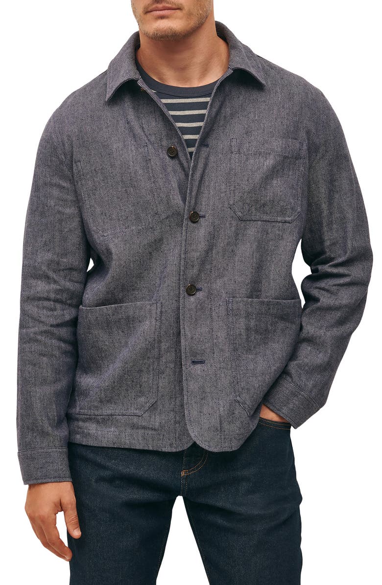 Brooks Brothers Linen & Cotton Chore Coat, Main, color, 