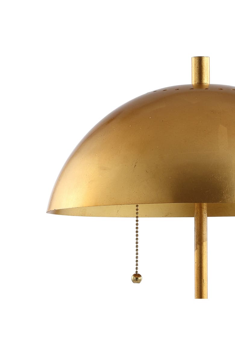 Ella Dome Metal with Marble Base LED Table Lamp, Alternate, color, Gold Leaf/White