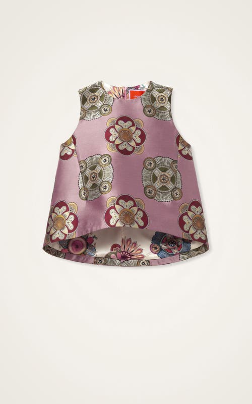 La Doublej La Scala Asymmetric Jacquard Top In Purple