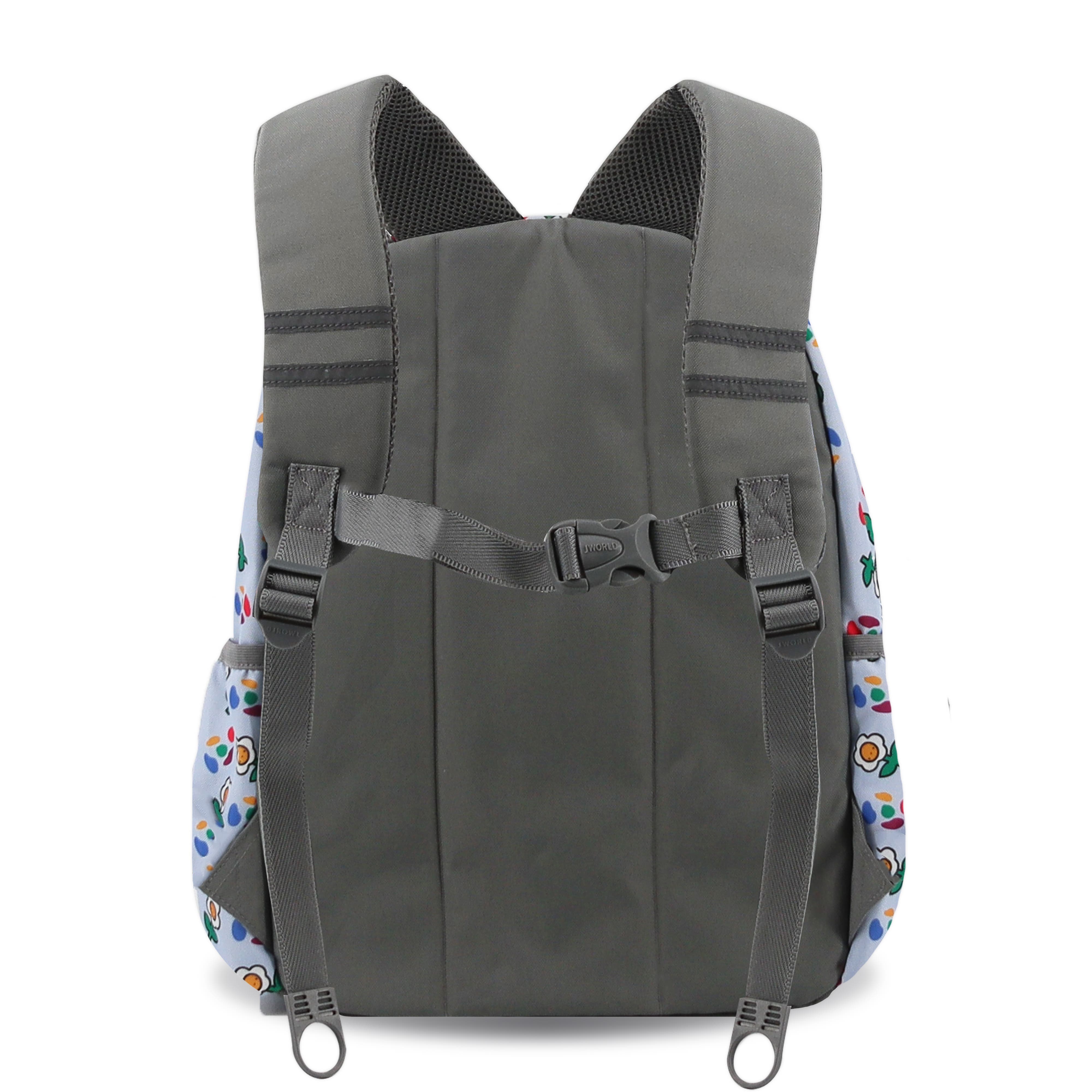 J World Duet Kid's 16" Backpack With Detachable Lunch Box For School, Alternate, color, Every Daisy