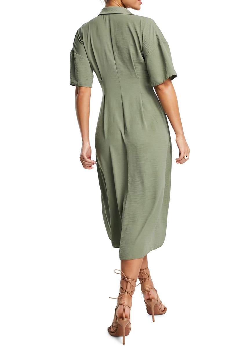 ASOS DESIGN Button-Up Midi Shirtdress, Alternate, color, 