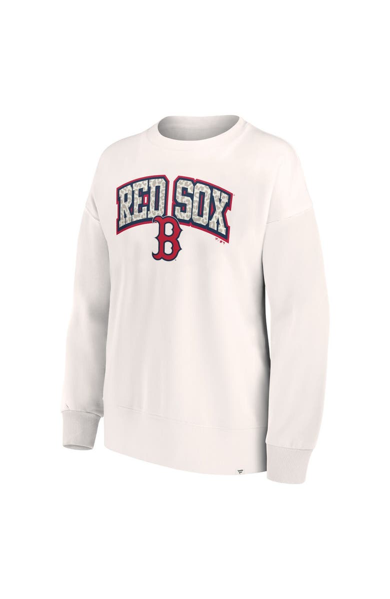 FANATICS Women's Fanatics Branded Cream Boston Red Sox Leopard Pullover Sweatshirt, Alternate, color, 
