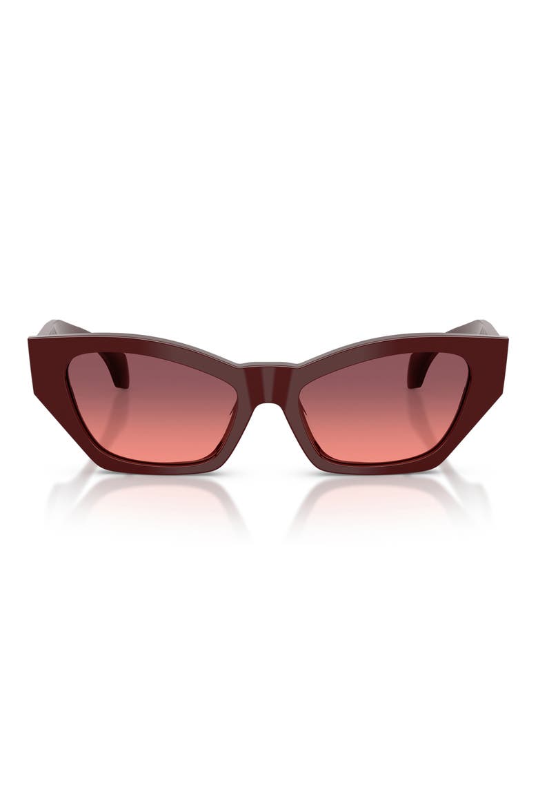 53mm Cat Eye Sunglasses, Main, color, SOLID RED / PINK VIOLET