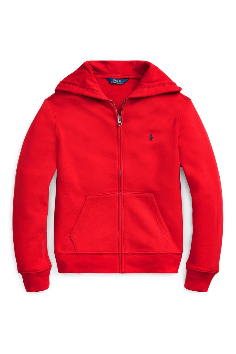 Kids' Fleece Zip Hoodie, Main, color, RL 2000 RED