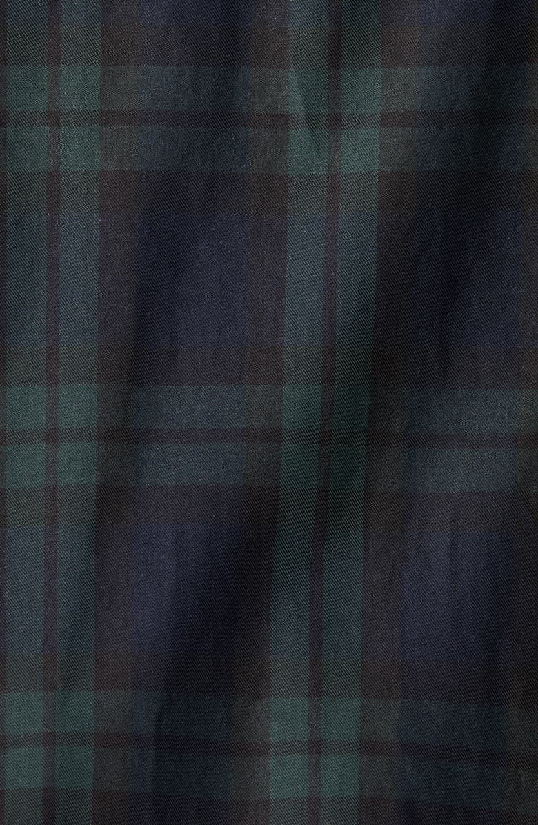 Moncler Camicia Plaid Cotton Zip Shirt Jacket, Alternate, color, Black Watch