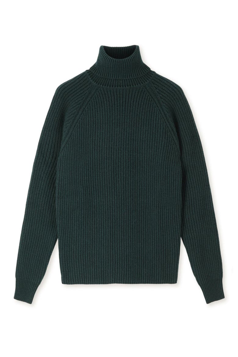 Oslo Merino Wool High Neck Sweater, Main, color, Green