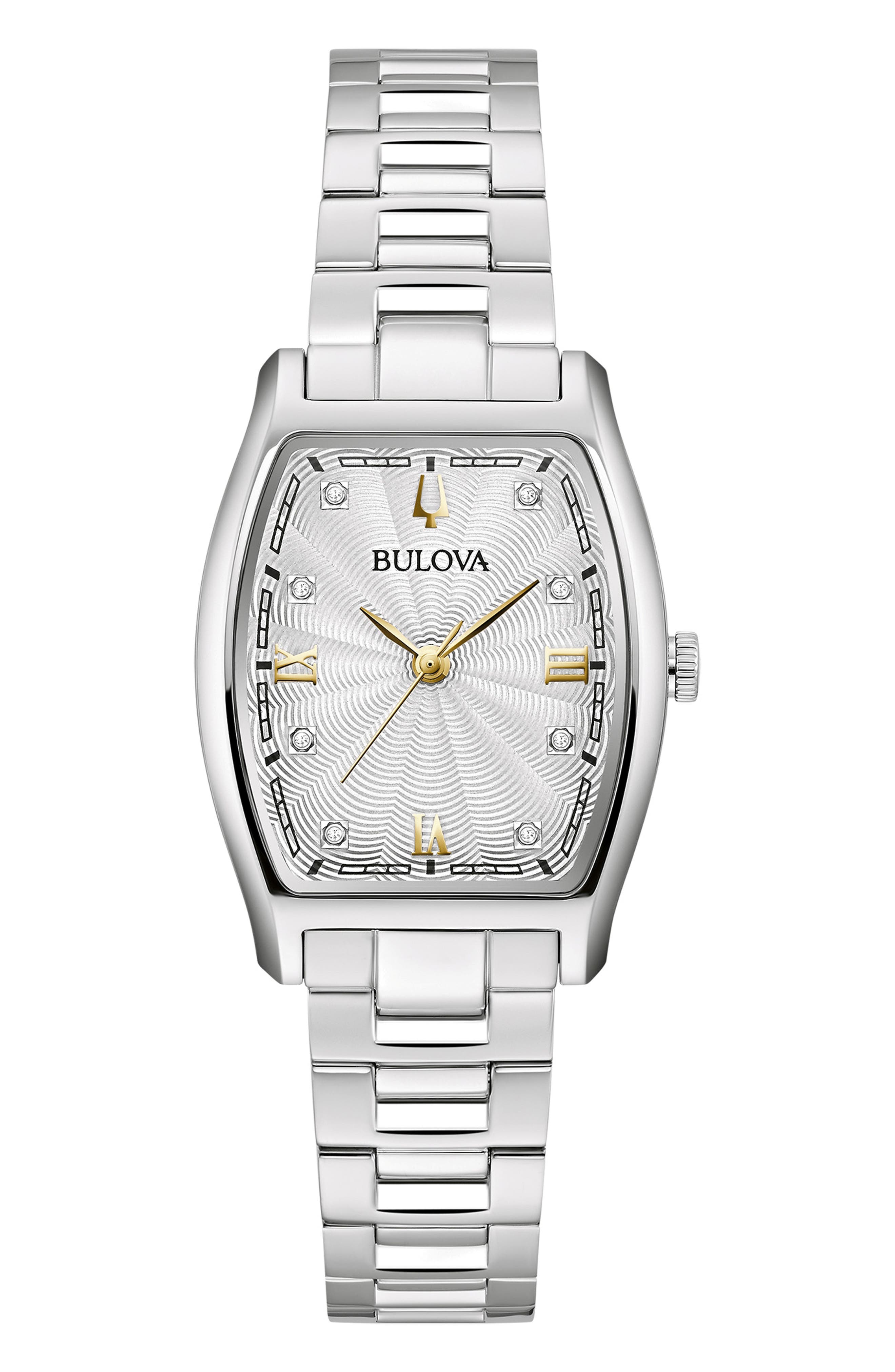 BULOVA Tonneau Diamond Accent Bracelet Watch, 26mm