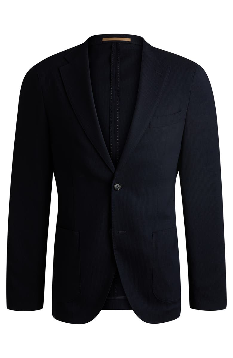 BOSS Heston Slim Fit Navy Stretch Wool Blend Sport Coat, Alternate, color, Dark Blue