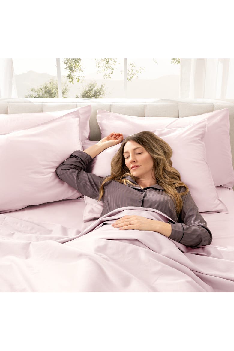 400 Thread Count Organic Cotton Sateen Sheet Set, Alternate, color, Dusty Pink