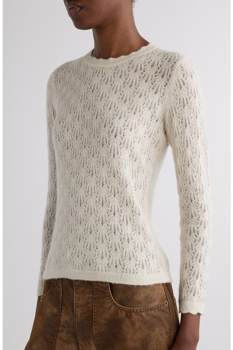 Obeline Pointelle Sweater, Alternate, color, ECRU