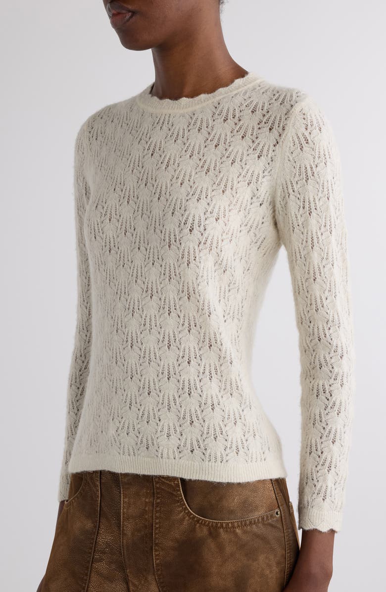 Isabel Marant Étoile Obeline Pointelle Sweater, Alternate, color, Ecru