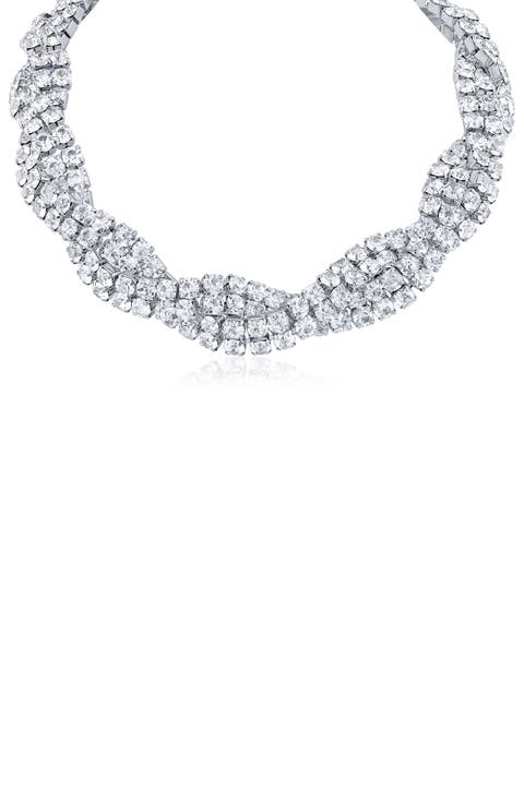 Crystal Chain Woven Collar Necklace