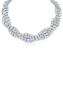 JARDIN Crystal Chain Woven Collar Necklace