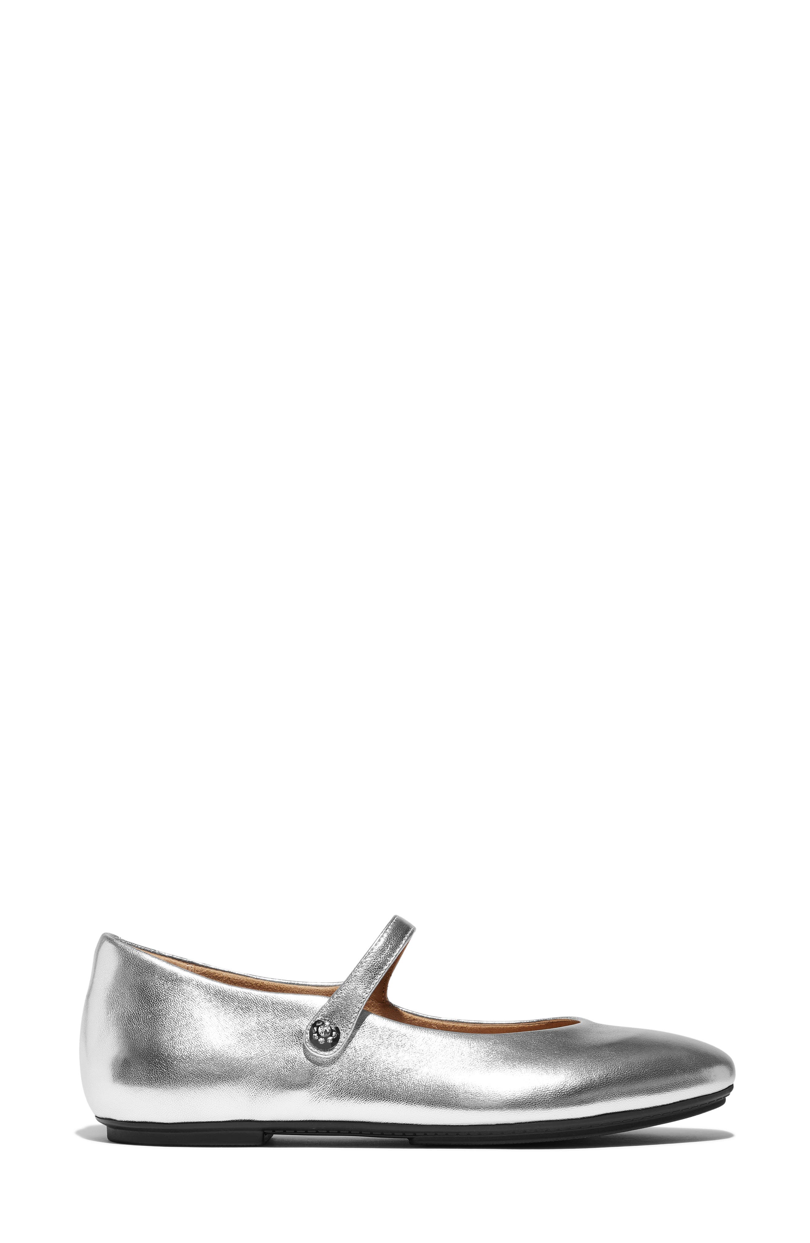 Delicato Mary Jane Flat, Alternate, color, SILVER